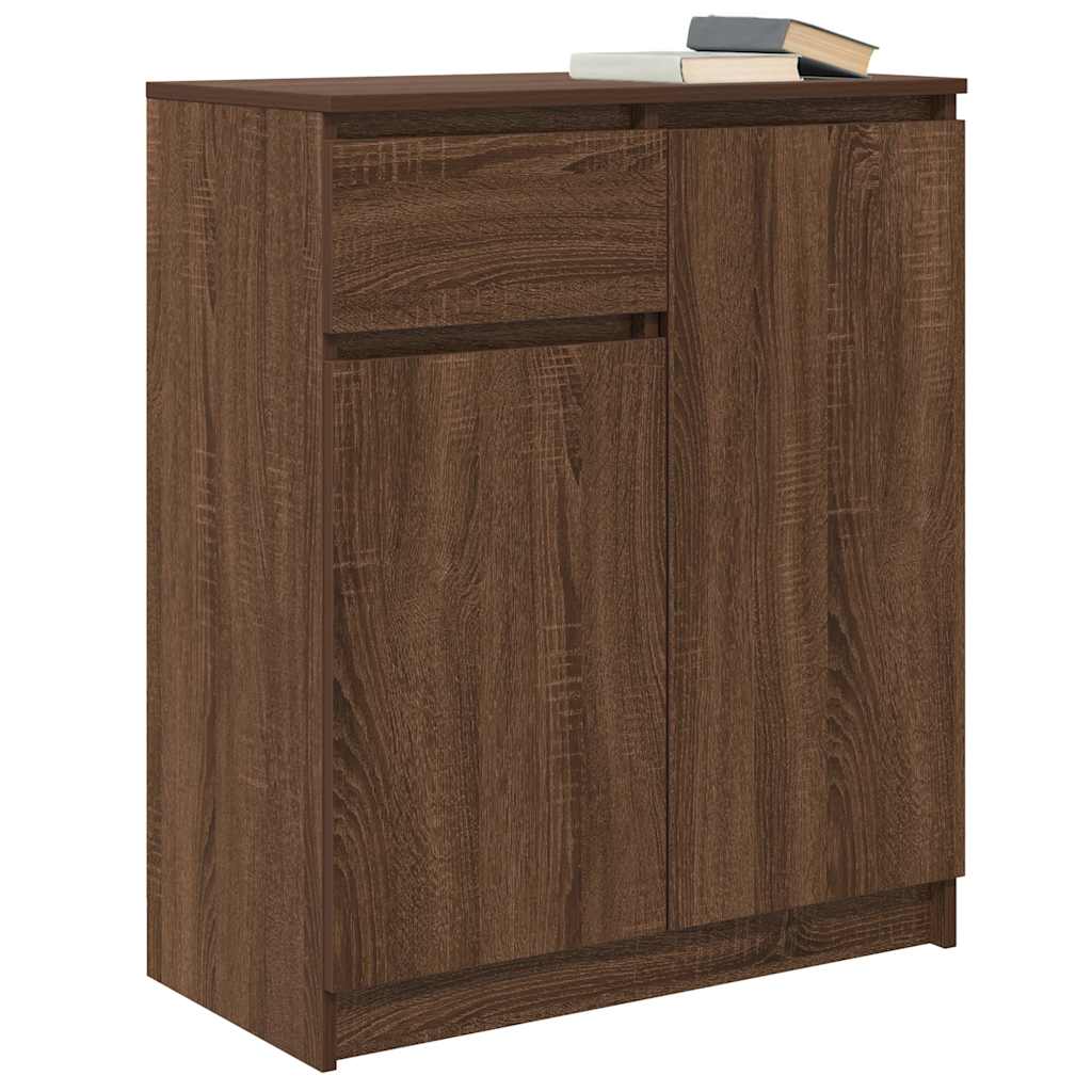 Sideboard with Drawer Brown Oak 71x35x84 cm Engineered Wood